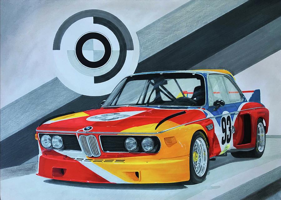 Bmw E9 Csl Art Car Mixed Media By Andra Mihai