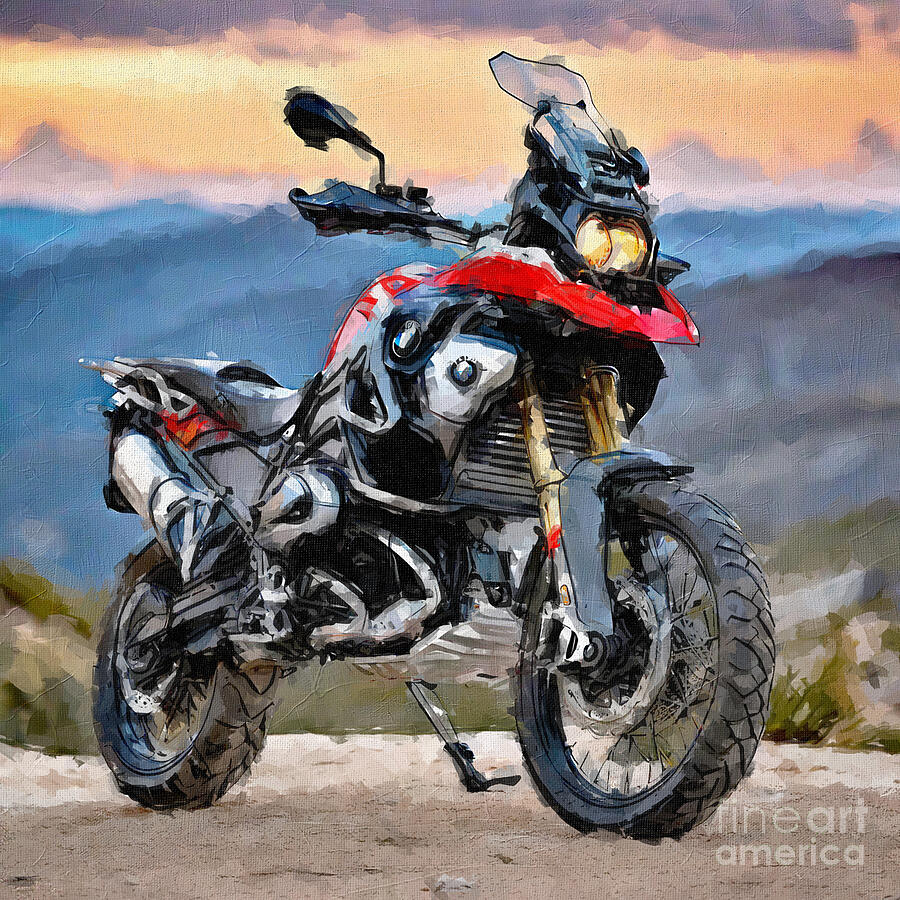 Mountain Painting - Bmw F850 Gs 2018 Bikes Superbikes German Motorcyles 3 by Edgar Dorice
