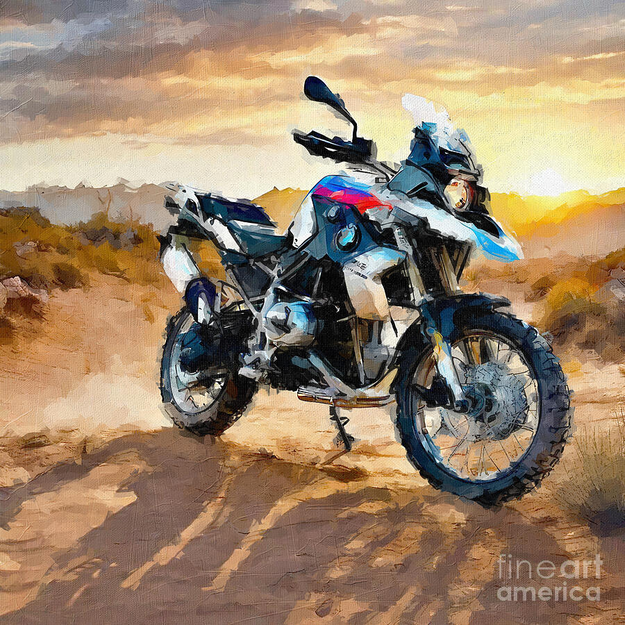 Sunset Painting - Bmw G 310 Gs Offroad 2018 Bikes New 3 by Edgar Dorice