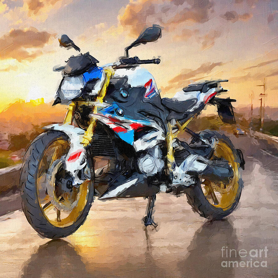 Sunset Painting - Bmw G 310 R Superbikes 2018 Bikes 3 by Edgar Dorice
