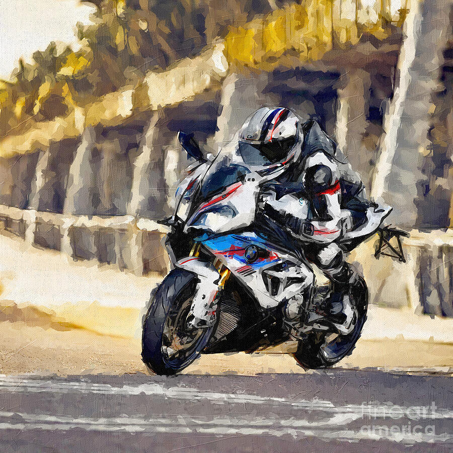 Motorcycle Painting - Bmw Hp4 Race 2017 Sports Motorcycle color New German Motorcycle colors Sportbike 3 by Edgar Dorice