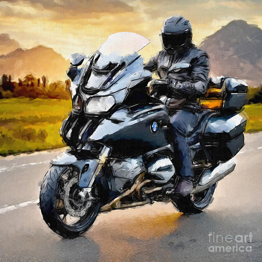 Bmw K 1600 B Bagger 2018 Bikes Darkess German Motorcycle colors 3 Painting by Edgar Dorice
