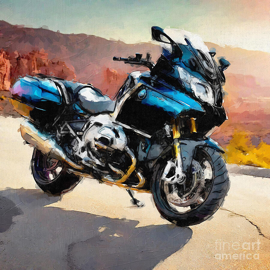 Bmw K1600B 2018 New Motorcycle colors Traveler 3 Painting by Edgar Dorice