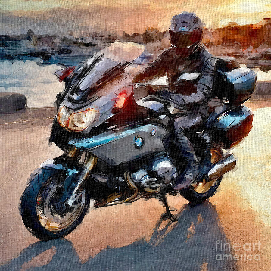 Sunset Painting - Bmw K1600Gt Sport 2018 Bikes Biker 3 by Edgar Dorice