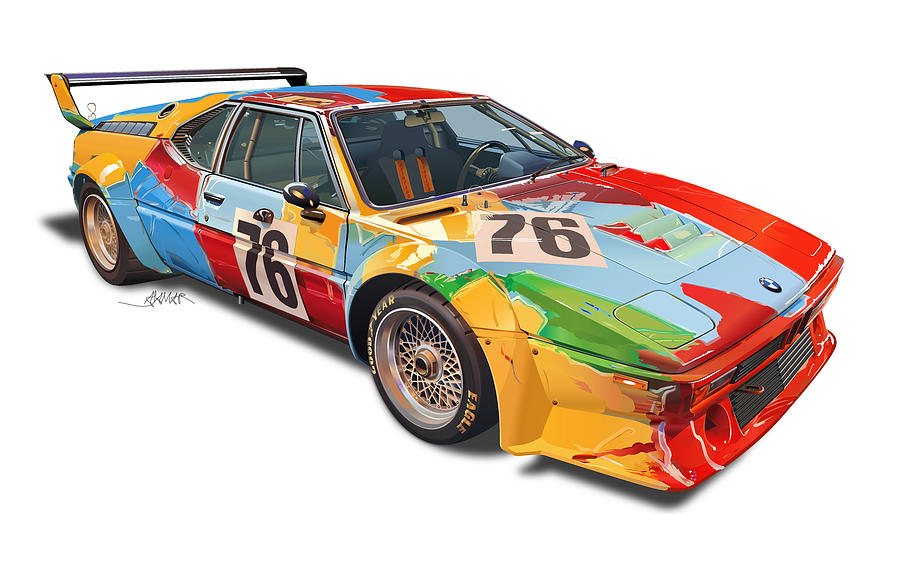 BMW M1 Le Mans 24 Hours Drawing by Alain Jamar