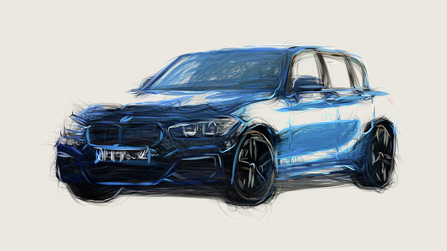 BMW M140i Car Drawing Digital Art by CarsToon Concept | Fine Art America