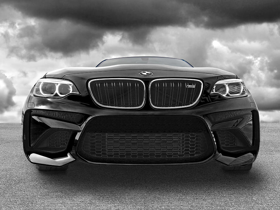 BMW M2 Coming At You In Black And White Photograph by Gill Billington