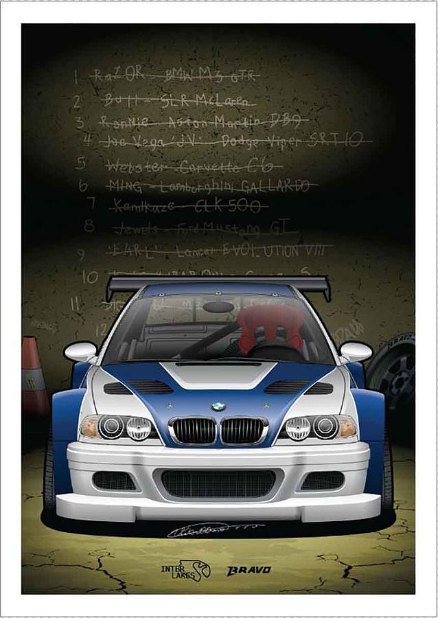 Bmw M3 Gtr Most Wanted Interlakes Digital Art By Interlakes Fine Art America 0305