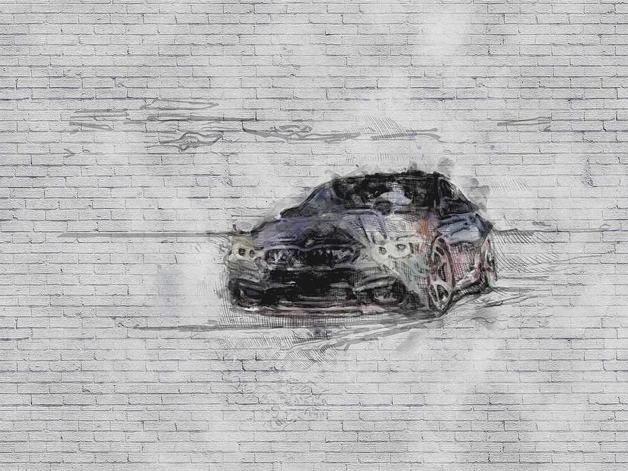 BMW M3 headlights 2017 cars F80 gray german Digital Art by Ashtyn ...