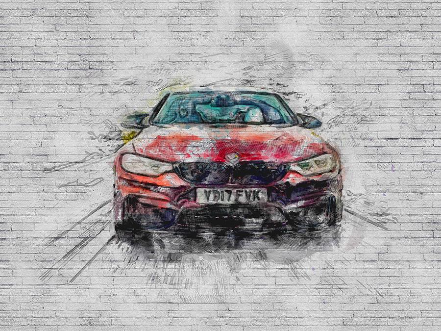 BMW M4 Coupe road 2017 cars F82 german sportcars Digital Art by Ashtyn ...