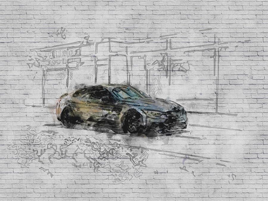 BMW M4 F82 exterior matte black German cars Digital Art by Ashtyn ...