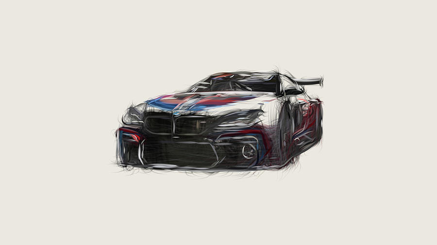 BMW M6 GT3 Car Drawing Digital Art by CarsToon Concept - Fine Art America