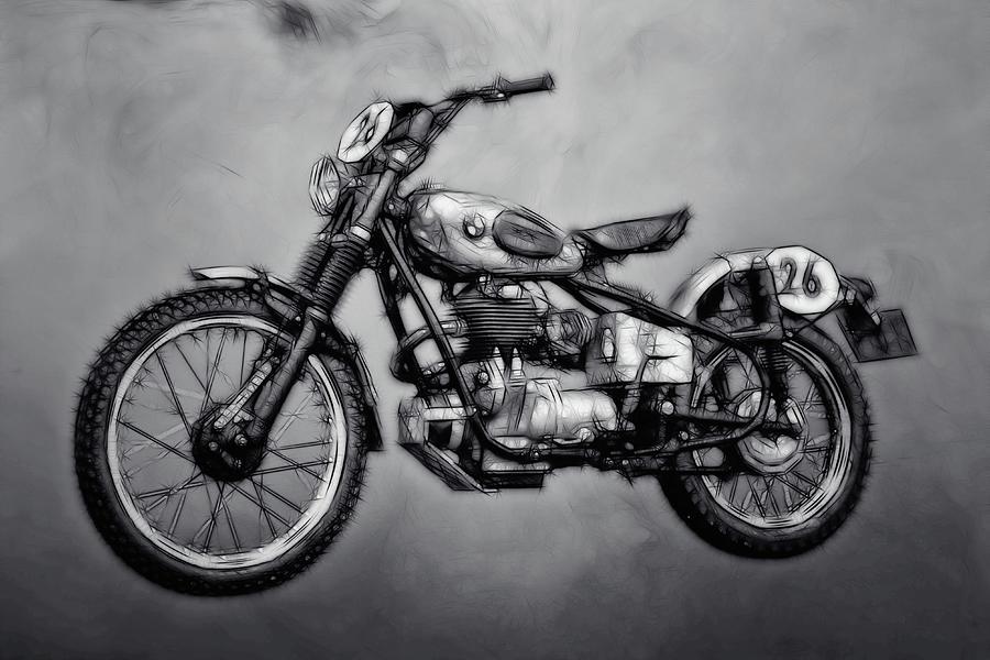 BMW Motocross Motorcycle In Black and White Photograph by James DeFazio ...