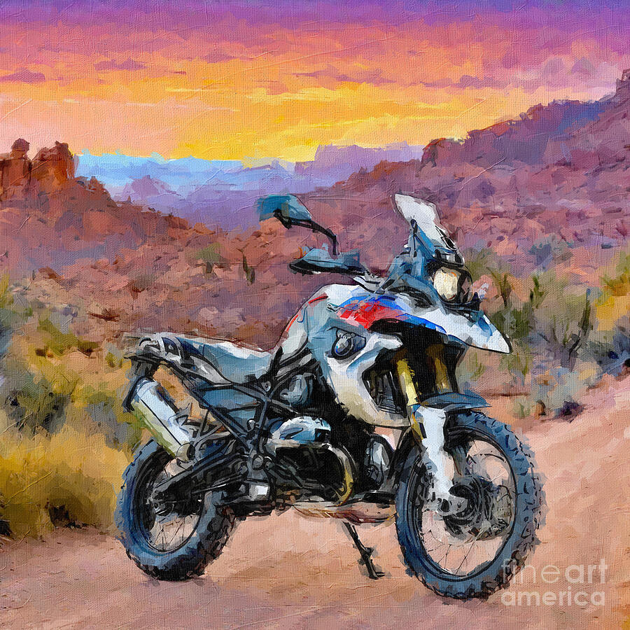 Bmw Motorcycle color Travel Enduro F 700Gs 3 Painting by Edgar Dorice