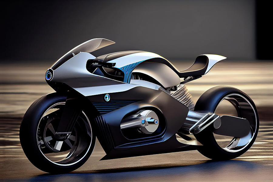 BMW Motorcycle Future Concept Art Digital Art by Tim Hill - Pixels