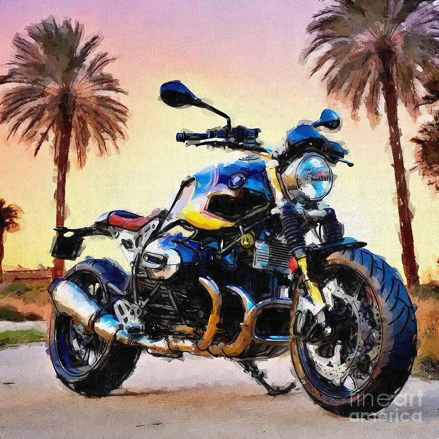 Motorcycle Painting - Bmw R Ninet 2016 Bobber Studio Superbikes 3 by Edgar Dorice