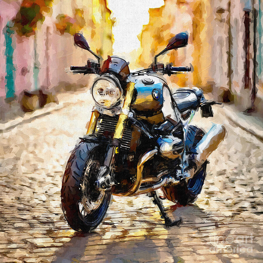 Motorcycle Painting - Bmw R Ninet 2018 Bikes Superbikes German Motorcycle colors 3 by Edgar Dorice