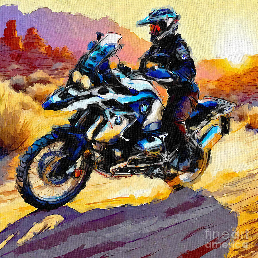 Bmw R1200Gs 2017 Sportbikes Rally Rider 2 Painting by Edgar Dorice ...