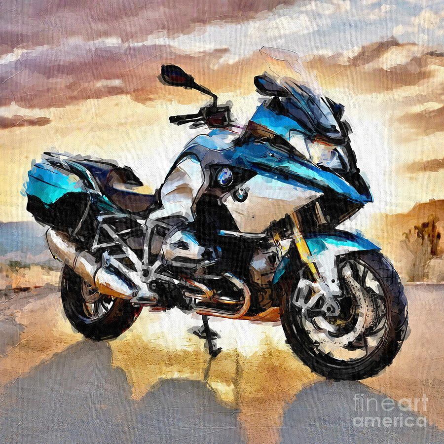 Transportation Painting - Bmw R1200Rt Lc 2017 Bikes German Motorcycle colors 3 by Edgar Dorice