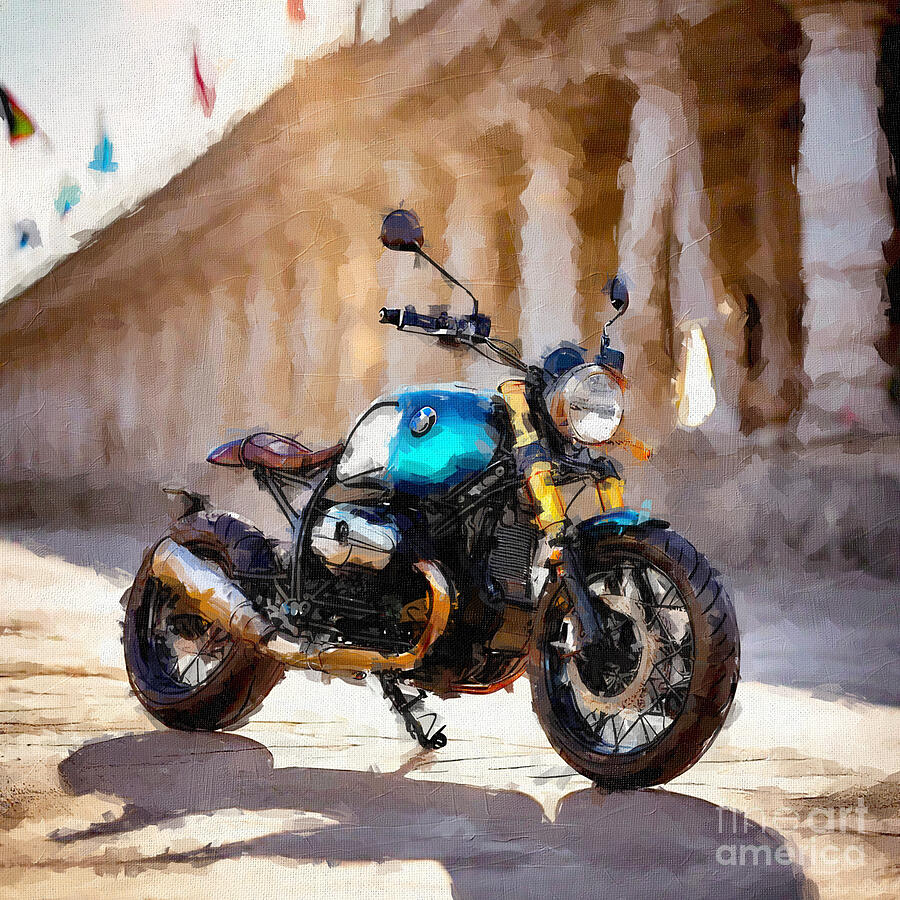 Motorcycle Painting - Bmw R9T Bobber 2018 Bikes Superbikes German Motorcycle colors 3 by Edgar Dorice