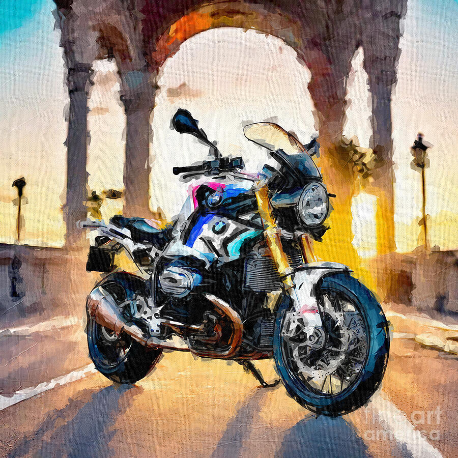 Motorcycle Painting - Bmw R9T Racer 2017 Bikes Superbikes New 3 by Edgar Dorice