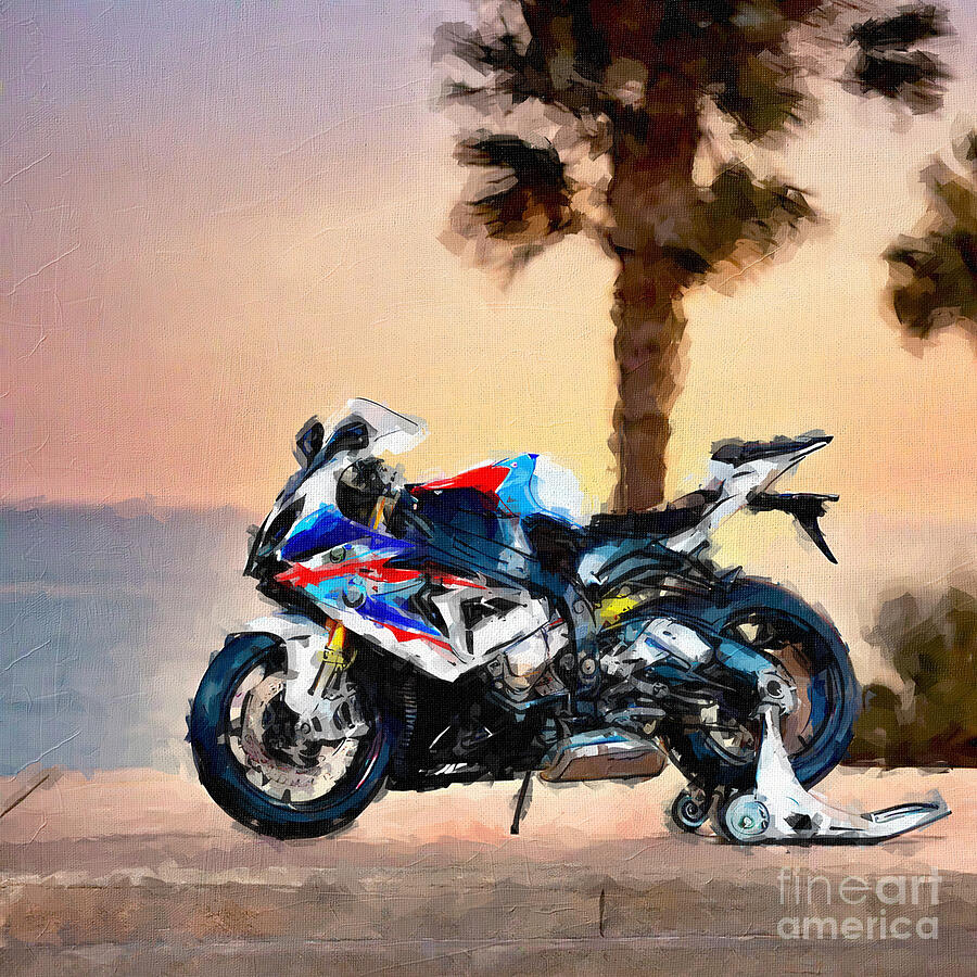 Transportation Painting - Bmw S1000Rr Michelin Power Rs Tuning 2018 Bikes 3 by Edgar Dorice