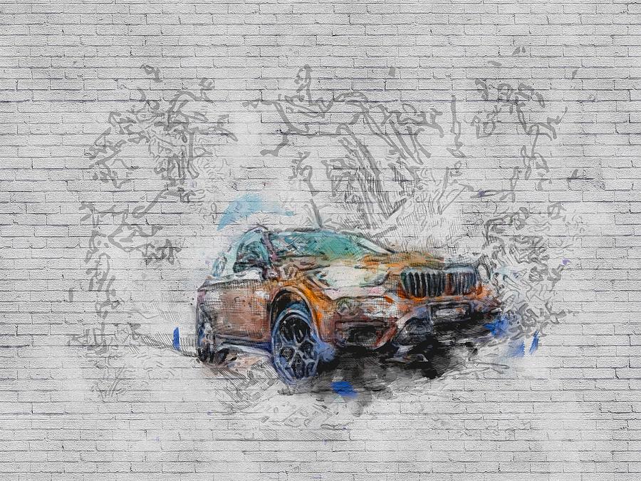 BMW X1 offroad 2018 cars crossovers new forest Painting by Ashtyn ...