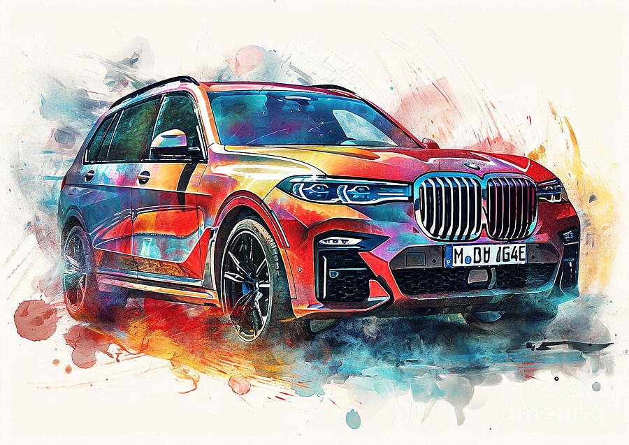 Car Painting - BMW X7 M50i auto vibrant colors by Clark Leffler