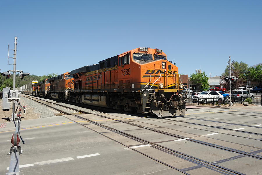 BNSF Container Train at Flagstaff Photograph by Leadinglights