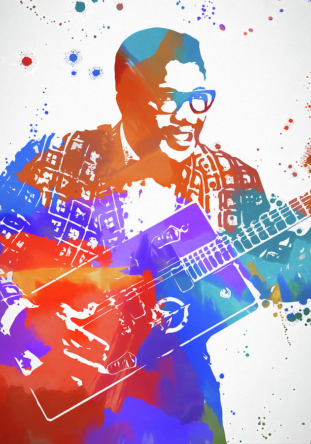 Bo Diddley Color Splash Painting by Dan Sproul
