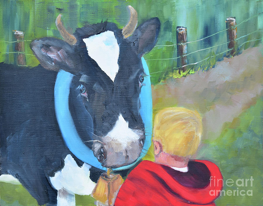 Bo talks to Bessie Painting by Jan Dappen