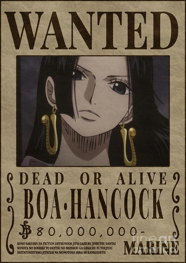 Boa Hancock One Piece Wanted Shichibukai Bounty Digital Art by Anime ...