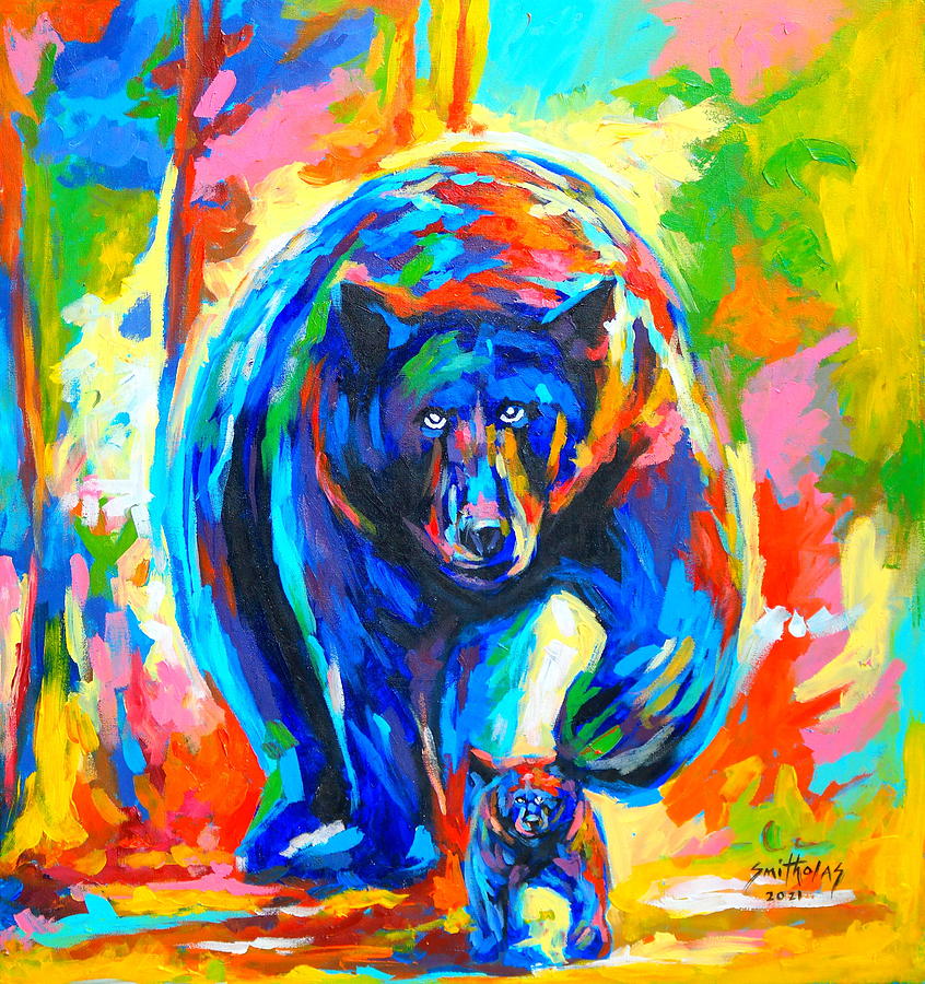 Boar and Cub Painting by Olaoluwa Smith
