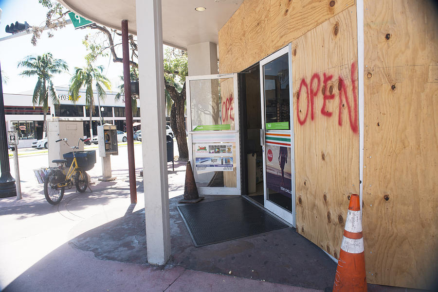 Boarded Up 7-11 Open for Business After Hurricane Irma Miami Photograph by Boogich