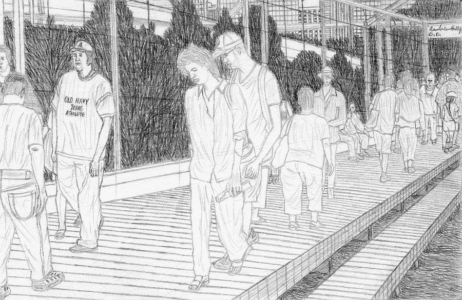 Boardwalk Drawing by Andrew Hall Jr Fine Art America