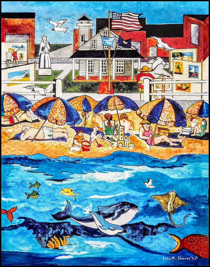 Boardwalk Art Show, Virginia Beach Painting by Joan Shaver Fine Art