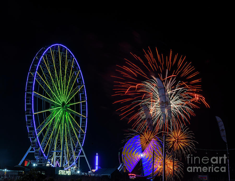 Boardwalk Fireworks Photograph by Nick Zelinsky Jr