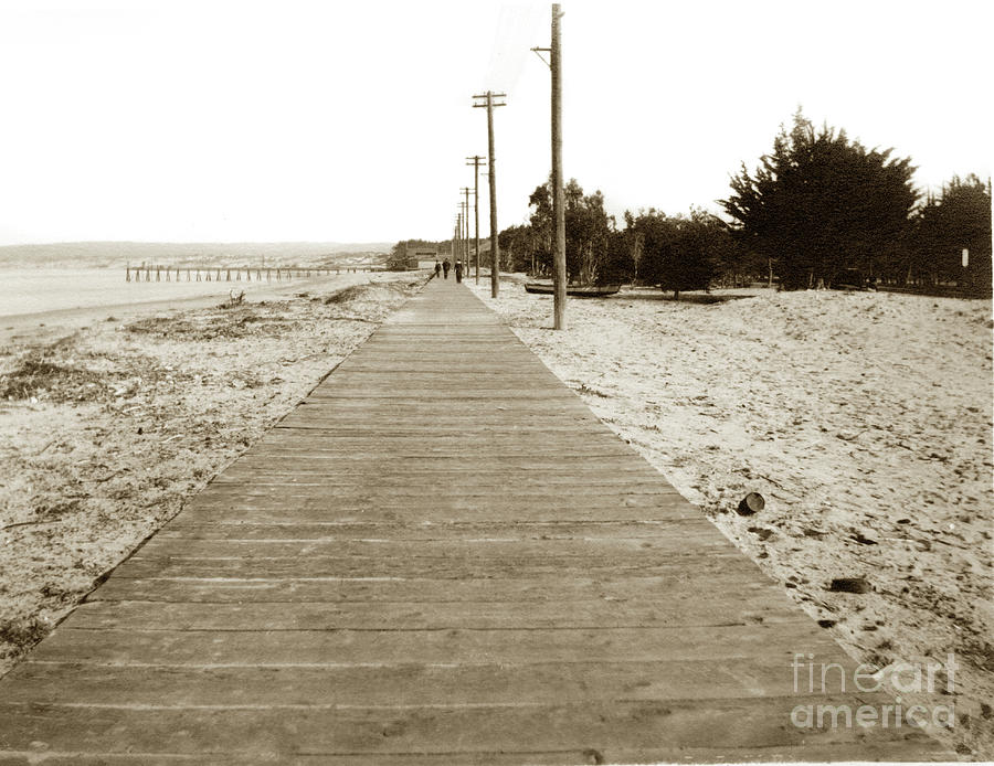 Boardwalk Photograph - Boardwalk leading from Monterey looking towards  the Del Monte  by Monterey County Historical Society