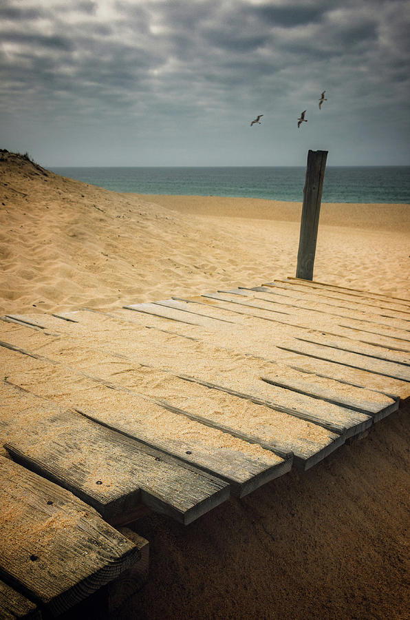 Boardwalk on a Beach Photograph by Carlos Caetano