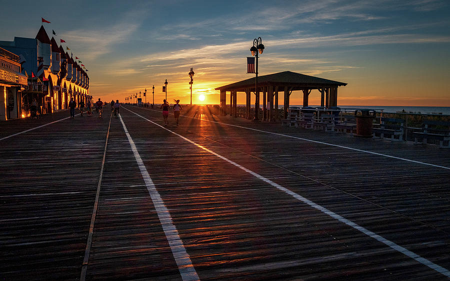 Ocean City New Jersey Boardwalk Sunrise Photograph by