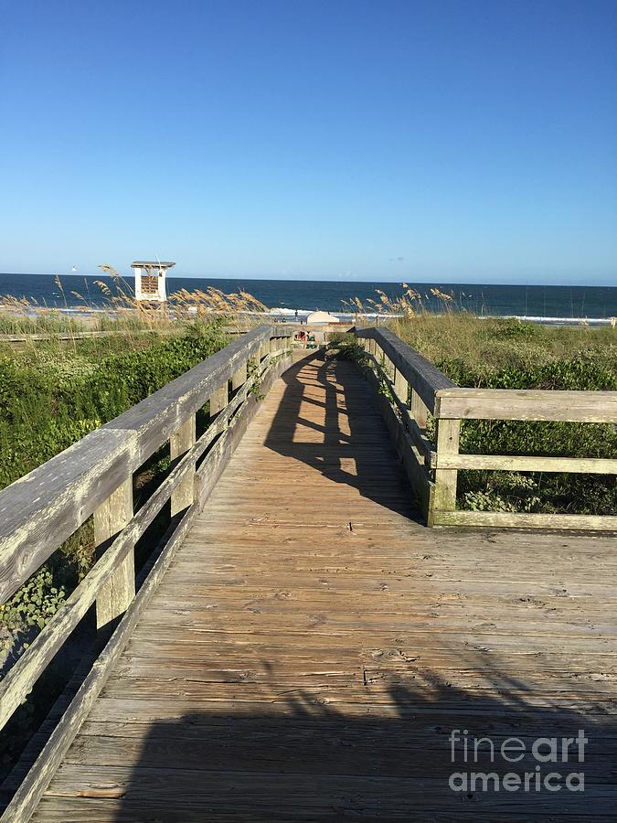 Boardwalk to Shell Island Beach, North Carolina  Photograph by Catherine Ludwig Donleycott