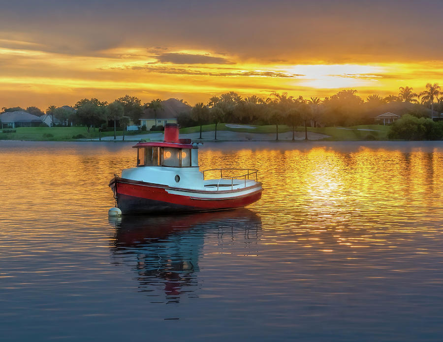 Boat at Sunset Photograph by Betty Eich