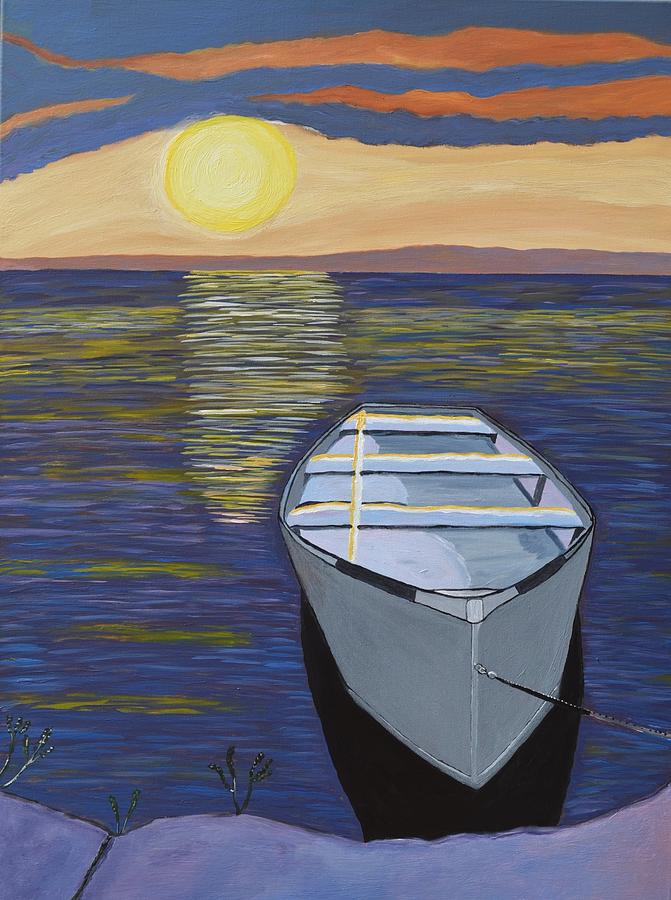 Boat by the Shore Painting by Magdalena Frohnsdorff
