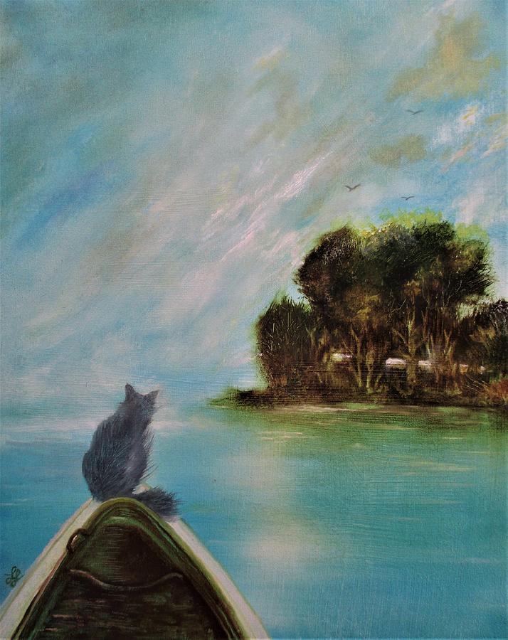 Cat Rocks the Boat Painting by Lynn Raizel Lane