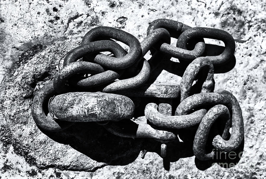 Boat Chain Infrared in Marseille Photograph by John Rizzuto