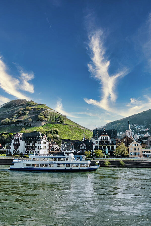 Boat cruising on the river Rhine in Germany Photograph by Stuart Chard Boat cruising on the river Rhine in Germany Photograph by Stuart Chard