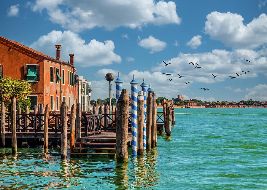 Boat Dock on Old Venice Building Photograph by Darryl Brooks
