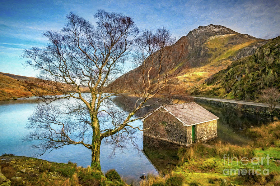 Boat House at Ogwen Lake Snowdonia Art Photograph by Adrian Evans