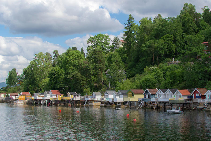 Boat Houses on the Oslofjord in Norway Photograph by Matthew DeGrushe