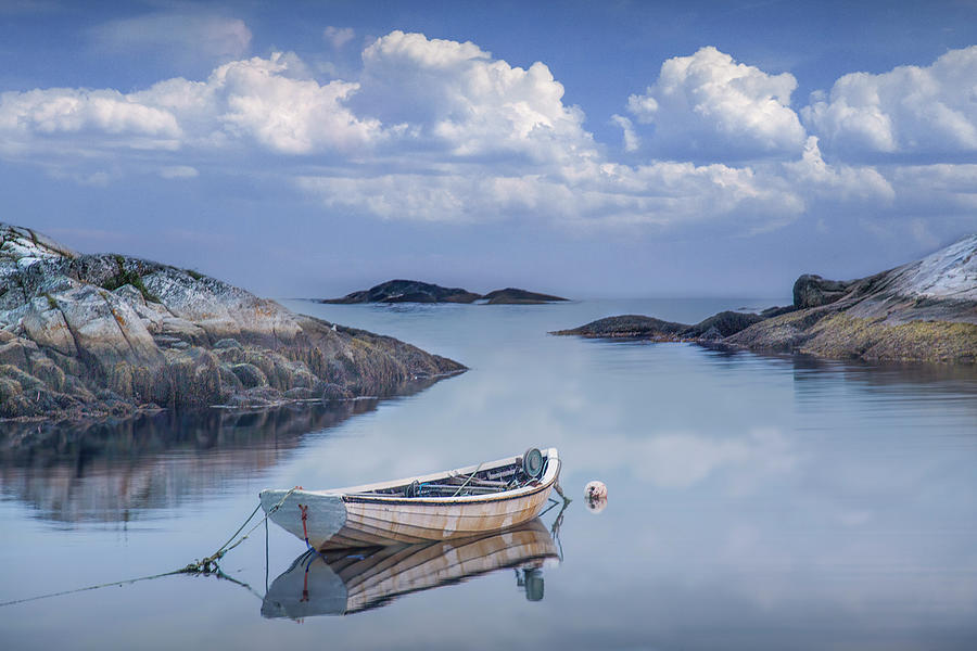 Boat In The Inlet To Peggys Cove Photograph